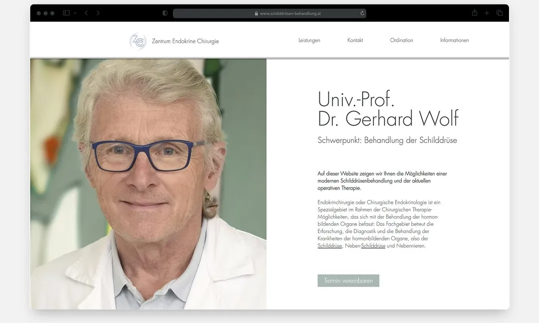 Persönliche Website von Univ.-Prof. Dr. Gerhard Wolf – Webdesign von Klarstil